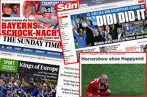 Mitleid, Spott, Häme: Die Pressestimmen zur bitteren Pleite dahoam der Bayern gegen Chelsea.