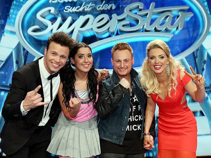 Abgespeckt und siegessicher: Die vier "DSDS"-Kandidaten Richard, Meltem, Daniel und Aneta (v.l.n.r.)