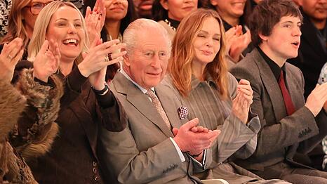 K&ouml;nig Charles III. bei der London Fashion Week am Donnerstag.