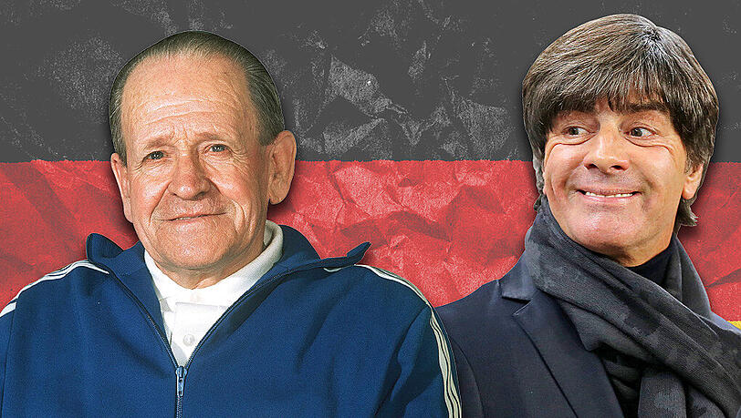 Der eine Bundestrainer hat schon, der andere will noch gern: Sepp Herberger (l.) hält den DFB-Rekord mit 94 Siegen, Joachim Löw könnte heute Abend zu ihm aufschließen. Der eine Bundestrainer hat schon, der andere will noch gern: Sepp Herberger (l.) hält den DFB-Rekord mit 94 Siegen, Joachim Löw könnte heute Abend zu ihm aufschließen.