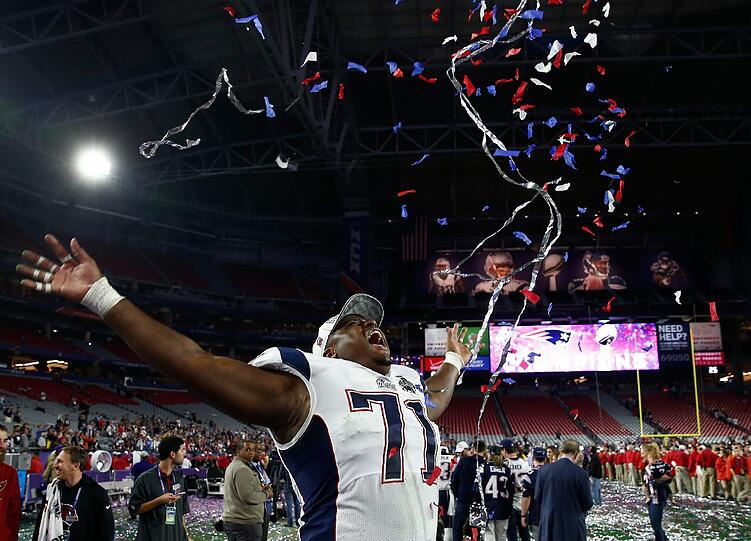 New England 28 - Seattle 24: So feierten die Patriots ihren Sieg.