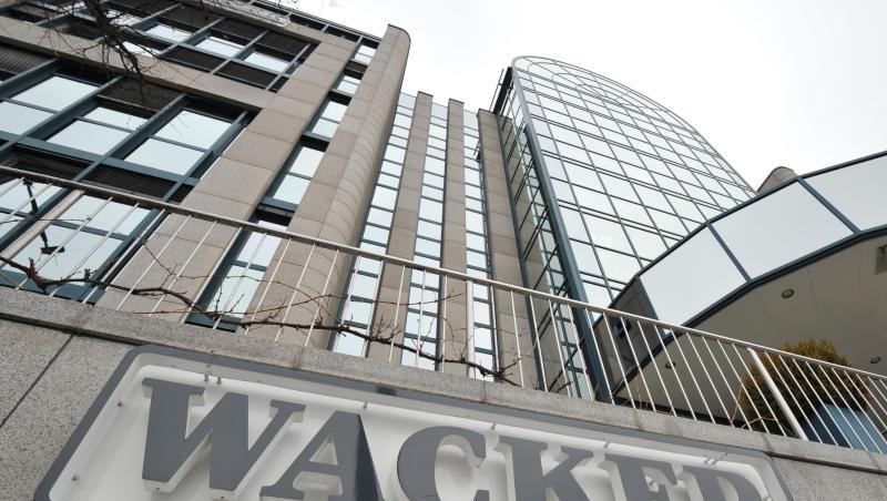 Das Firmenlogo der Wacker Chemie AG.