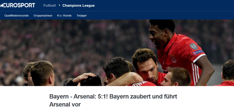 Zaubernde Bayern haben die Kollegen von "eurosport.com" gesehen.