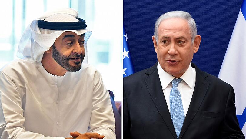 Der emiratische Präsident Mohammed bin Sajid (l) und der israelische Ministerpräsident Benjamin Netanjahu. (Archivbilder) Der emiratische Präsident Mohammed bin Sajid (l) und der israelische Ministerpräsident Benjamin Netanjahu. (Archivbilder)