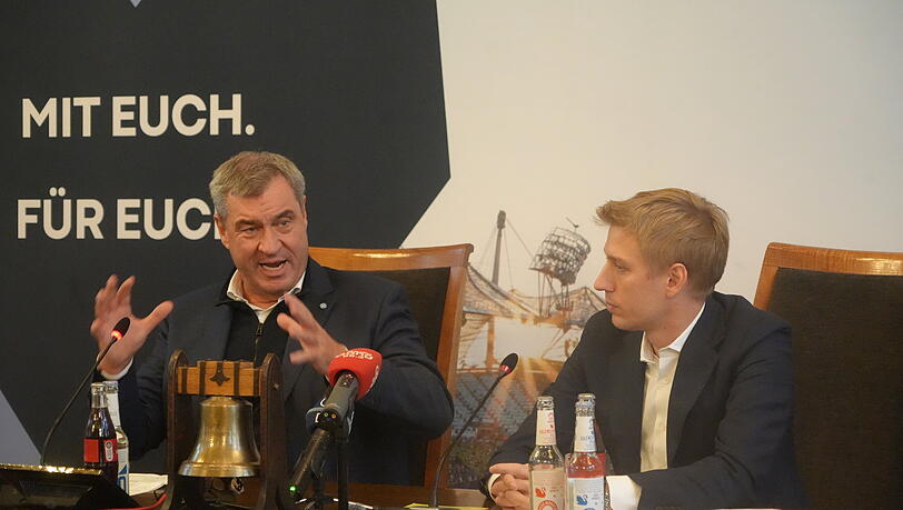 Markus Söder gerät sich bei einer Pressekonferenz im Rathaus richtig ins Schwärmen, wenn er von Krauses Einsatz für Olympia spricht. Markus Söder gerät sich bei einer Pressekonferenz im Rathaus richtig ins Schwärmen, wenn er von Krauses Einsatz für Olympia spricht.