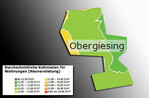 Mietspiegel 2013: Durchschnittliche Kaltmieten für Wohnungen in München (Neuvermietung)