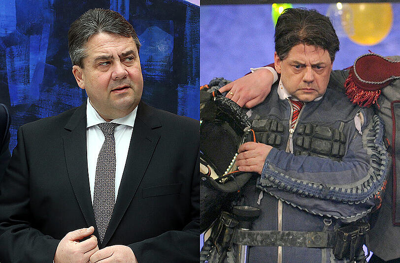 Sigmar Gabriel: rechts sein Double Thomas Wenke