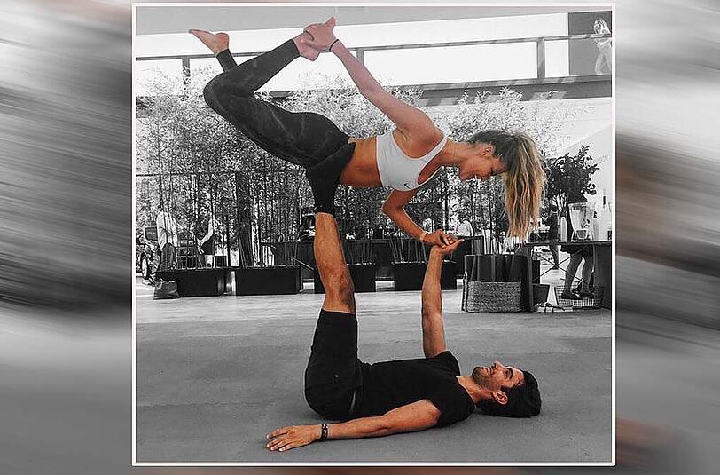 Supermodel im Anflug! Nina Agdal mit ihrem Fitness-Trainer. Wie das wohl Freund Leonardo DiCaprio findet.