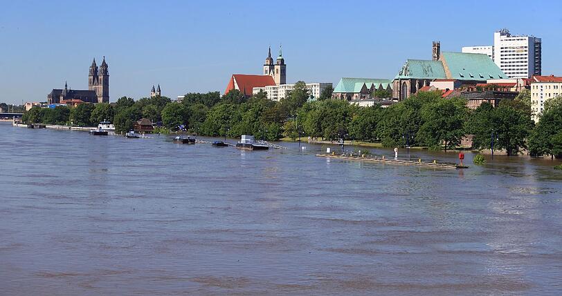 Das Hochwasser in Magdeburg.