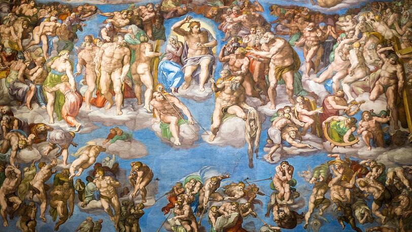 Das jüngste Gericht in der Sixtinischen Kapelle im Vatikan.
