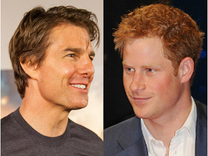Arbeiten Tom Cruise (li.) und Prinz Harry bald zusammen an einem "Top Gun"-Sequel?