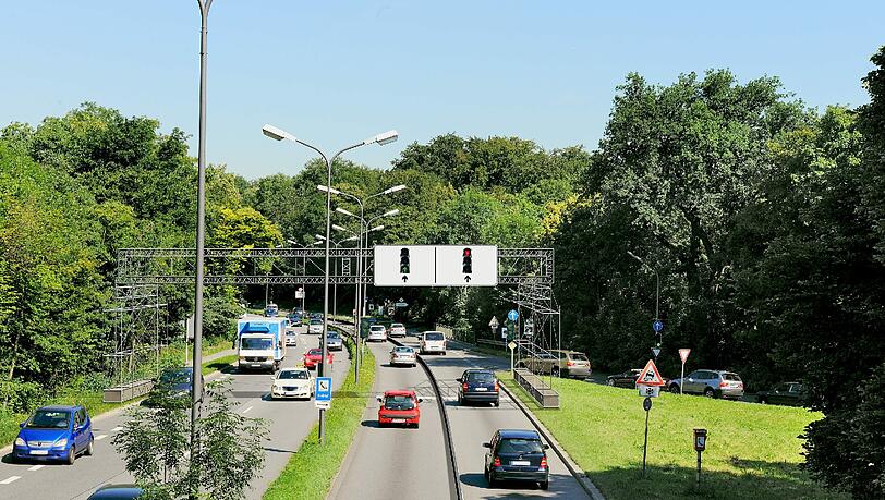 Farbenspiele: Am Isarring wird es zwei Ampelschaltungen für die beiden Fahrspuren geben. Farbenspiele: Am Isarring wird es zwei Ampelschaltungen für die beiden Fahrspuren geben.