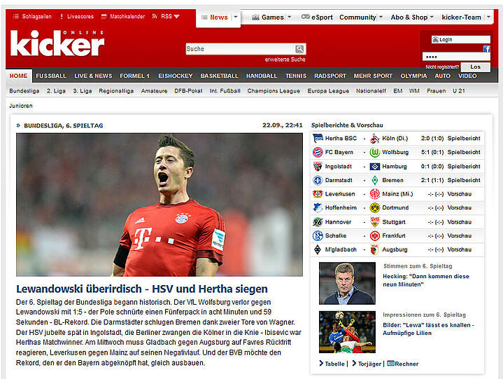 Der "Kicker" spricht von einem überirdischen Lewandowski