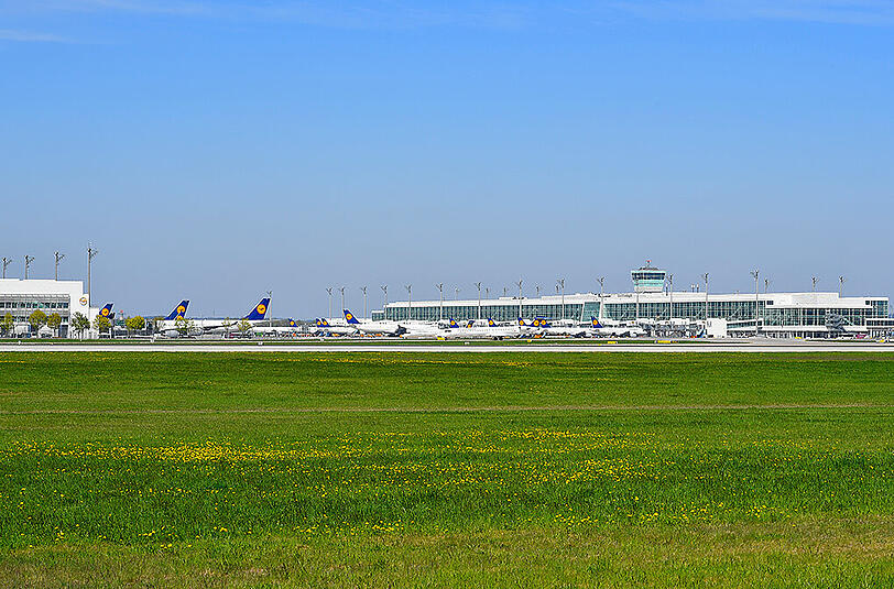 So sieht das Satellitenterminal am Flughafen München aus.
