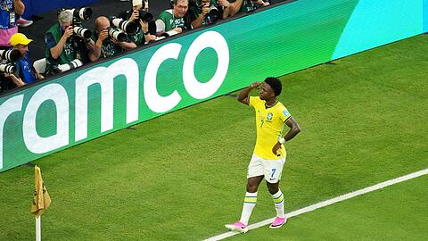 Vinicius Junior feierte zwei Tore f&uuml;r Brasilien.