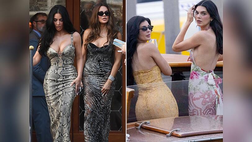 Kim und Khloé Kardashian und Kylie und Kendall Jenner (v.l.) in Venedig.