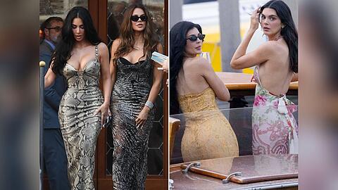 Kim und Khloé Kardashian und Kylie und Kendall Jenner (v.l.) in Venedig.