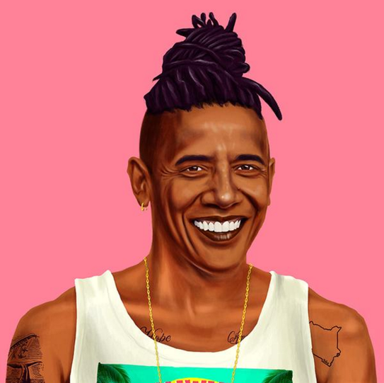 Israelischer Illustrator kreiert die Bildreihe "Hipstory" - Barack Obama.