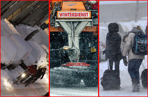 Starke Schneefälle und Schneeverwehungen haben am Mittwoch in ganz Bayern zu Unfällen und Behinderungen im
Straßenverkehr geführt.