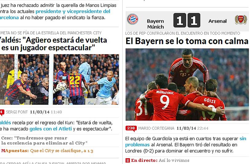 Die spanische Sportzeitung "Marca" schreibt: "Bayern nimmt es sich mit Ruhe"