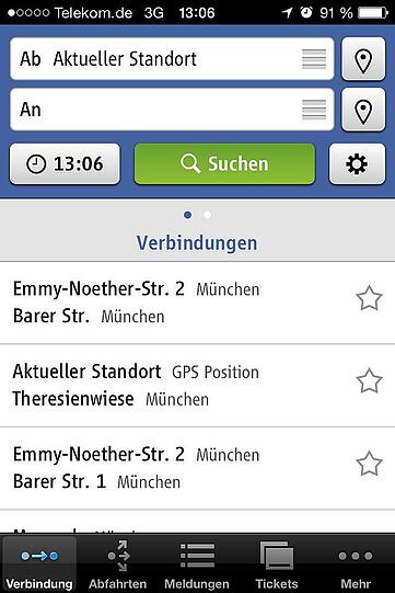 Sie können aber auch erst eine Verbindung zu Ihrem Fahrtziel suchen...