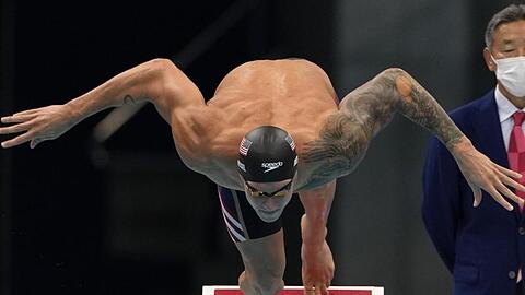 US-Star Caeleb Dressel siegte in Tokio auch &uuml;ber 50 Meter Freistil und in der Lagen-Staffel.