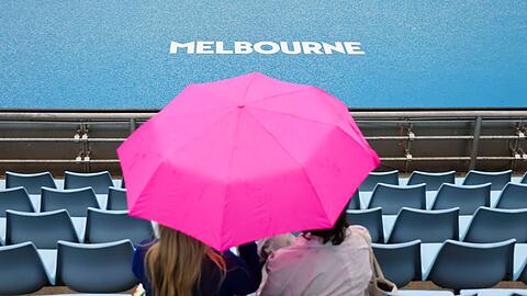 Schon am ersten Tag der Australian Open gab es eine lange Regenunterbrechung.