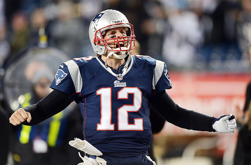 Der Superstar bei den New England Patriots. Quarterback Tom Brady, der schon bisher schon drei Mal den Super Bowl gewonnen hat.