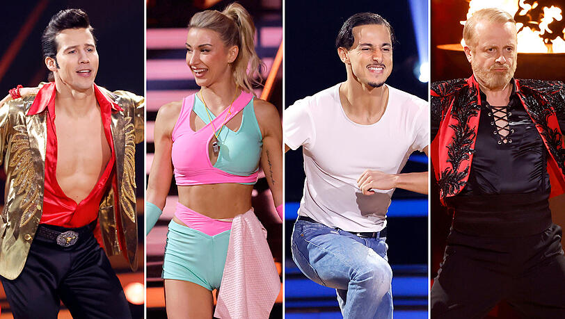 Vier Promi-Teilnehmer stehen am Freitag bei "Let's Dance" noch zur Wahl: Joel Mattli, Anna-Carina Woitschack, Milano und Ross Antony.