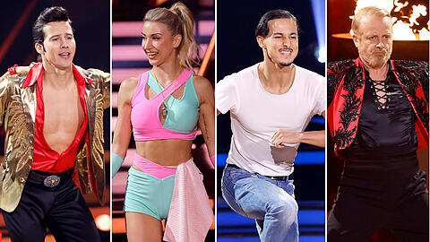 Vier Promi-Teilnehmer stehen am Freitag bei "Let's Dance noch zur Wahl: Joel Mattli, Anna-Carina Woitschack, Milano und Ross Antony.