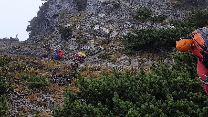 Insgesamt waren 17 Männer und Frauen der Bergwacht am Rettungseinsatz beteiligt.