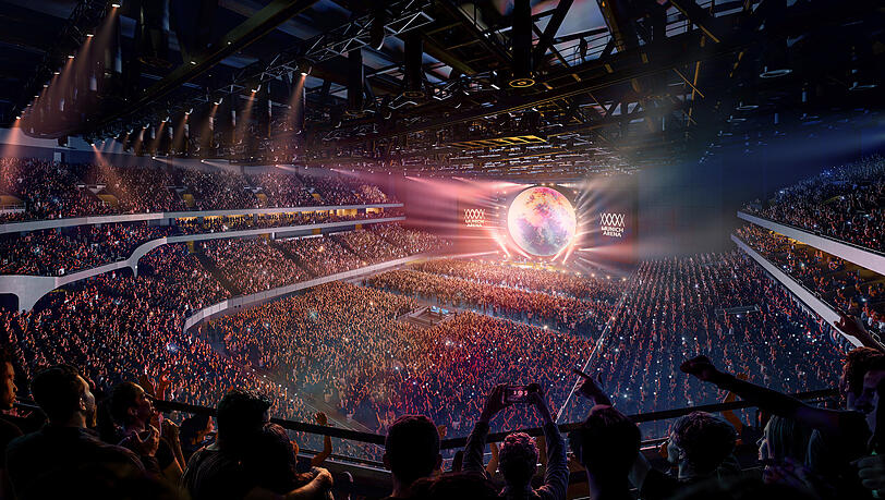 Bis zu 20.000 Besucher haben in der Halle Platz. Alle sollen eine gute Sicht haben.