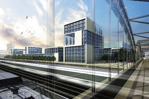 So schaut er mal aus: der neue Skygarden an der Hackerbrücke im Arnulfpark.