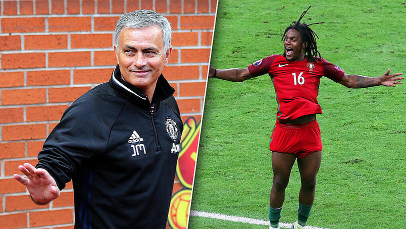 José Mourinho (l.) wollte Renato Sanches unbedingt bei Manchester United haben. Doch die Bayern waren im Wettbieten erfolgreicher und verpflichteten das Top-Talent. José Mourinho (l.) wollte Renato Sanches unbedingt bei Manchester United haben. Doch die Bayern waren im Wettbieten erfolgreicher und verpflichteten das Top-Talent.