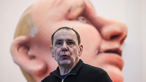 Jacques Tilly vor Putin-Figur. (Archivbild)