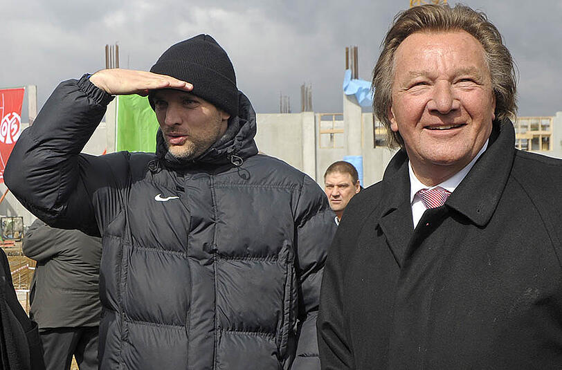 Einstige Weggefährten: Thomas Tuchel - jetzt trainer in Dortmund - und FSV-Präsident Harald Strutz (rechts).
