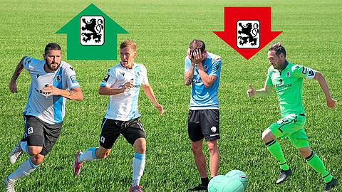 Gewinner und Verlierer bei 1860 (v.l.): Sascha Mölders, Fabian Greilinger, Nico Karger und Markus Ziereis.