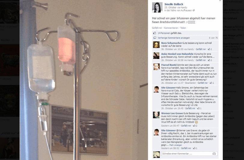Holt Infusionen ab: Simone Ballack hat ein Virus-Problem.