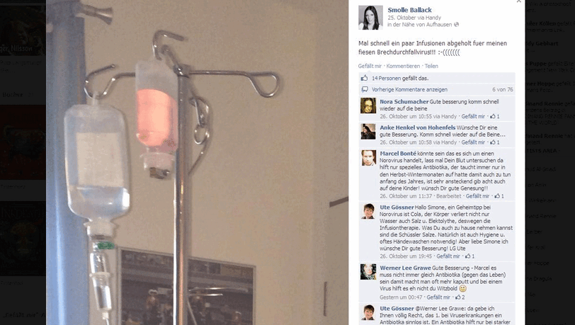 Holt Infusionen ab: Simone Ballack hat ein Virus-Problem. Holt Infusionen ab: Simone Ballack hat ein Virus-Problem.