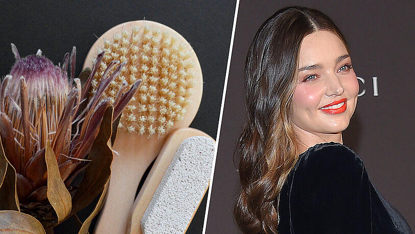 Model Miranda Kerr greift regelmäßig zur Körperbürste Model Miranda Kerr greift regelmäßig zur Körperbürste