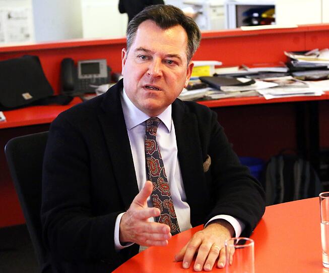 Josef Schmid beim Redaktionsbesuch in der AZ.