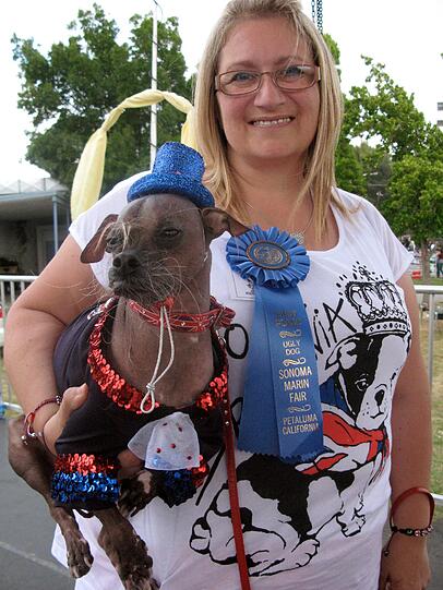 Mugly, der spindeldürre und haarlose Hund aus England wurde 2012 in Kalifornien zum "hässlichsten Hund der Welt" gekürt.