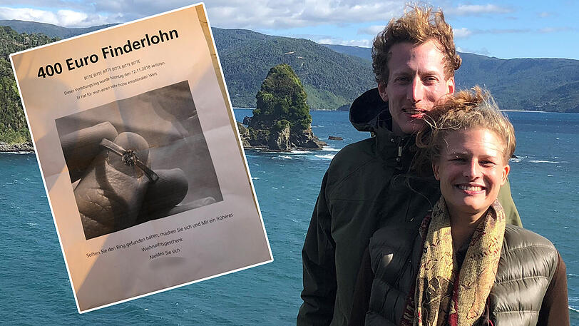 Catharina und Lutz Lehmann in Chile: Damals machte er ihr einen Heiratsantrag. Jetzt suchen die Beiden nach dem verlorenen Verlobungsring.