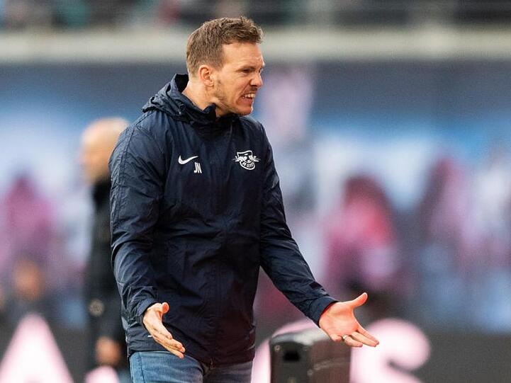 Leipzigs Trainer Julian Nagelsmann war mit der Leistung seiner Mannschaft sichtlich unzufrieden.