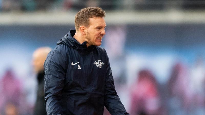 Leipzigs Trainer Julian Nagelsmann war mit der Leistung seiner Mannschaft sichtlich unzufrieden. Leipzigs Trainer Julian Nagelsmann war mit der Leistung seiner Mannschaft sichtlich unzufrieden.