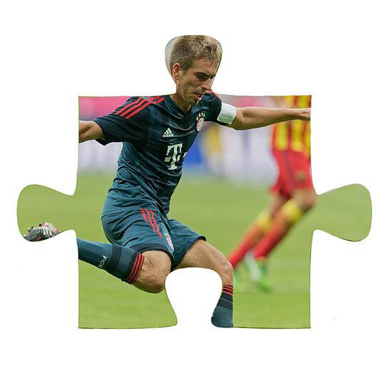Philipp Lahm: Von Pep zum Offensivspieler gemacht (Kopfballungeheuer!) &ndash; bald wieder rechts hinten.