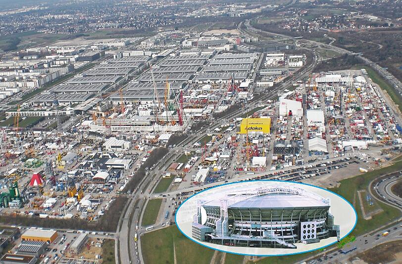 Vorausgesetzt, der Löwen-Investor würde das nötige &bdquo;Kleingeld&ldquo; rausrücken, dann könnte das neue Sechzig-Stadion auf der Freifläche Nord am Messegelände entstehen.