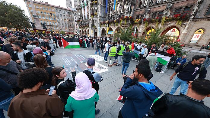 "Solidarität mit Palästina"-Kundgebung am Marienplatz am 9. Oktober 2023. (Archiv)