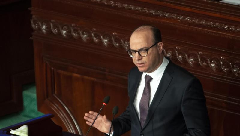 Elyes Fakhfakh, neu gewählter Premierminister von Tunesien, hält eine Rede vor dem Parlament. Elyes Fakhfakh, neu gewählter Premierminister von Tunesien, hält eine Rede vor dem Parlament.