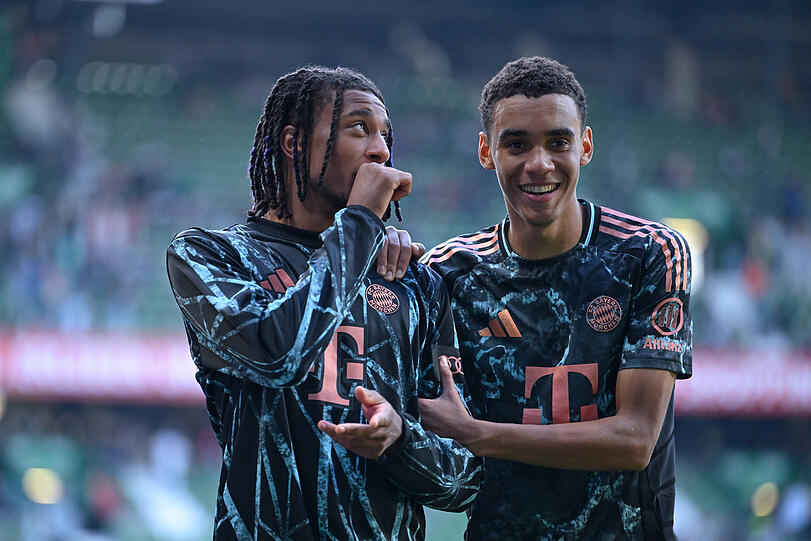 Verstehen sich prächtig, auf und neben dem Platz: Michael Olise (l.) und Jamal Musiala.
